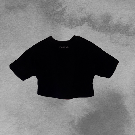 Black M.O.N Basic Cropped Tee, back view