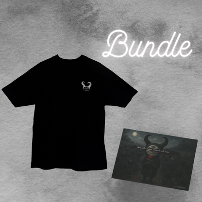 t-shirt + postcard bundle